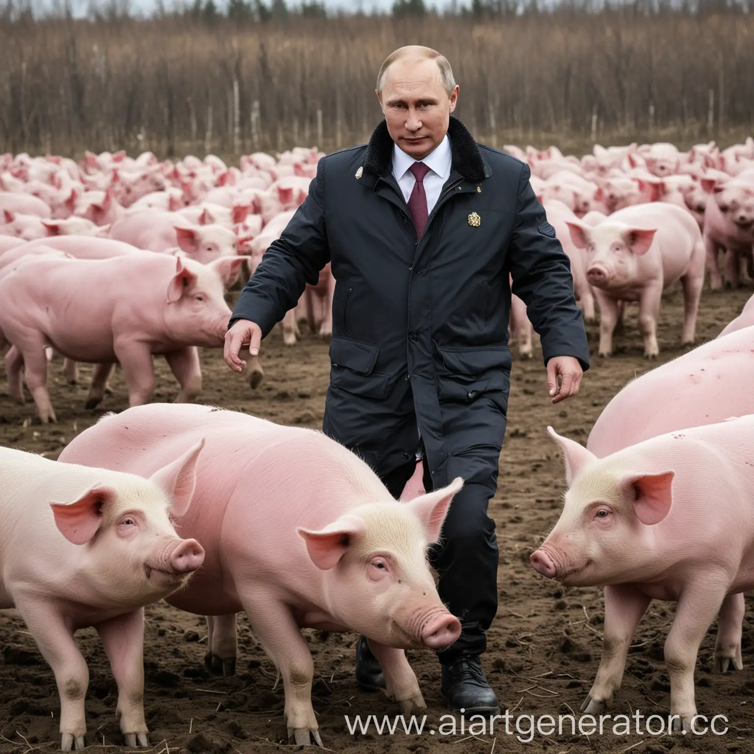 Putin-Chasing-Pigs-at-SVO-Airport