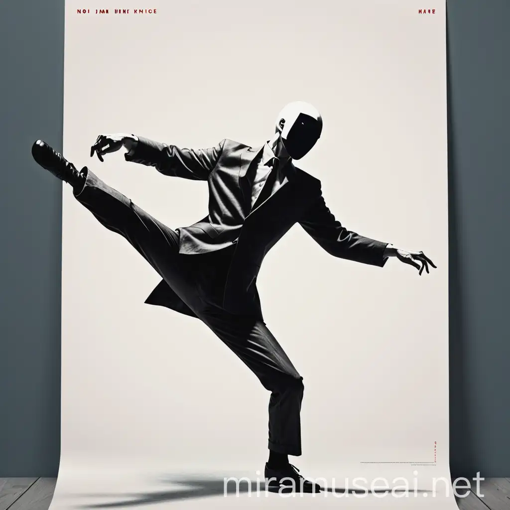 a dancing man. knife, movie poster style. no text. no face.