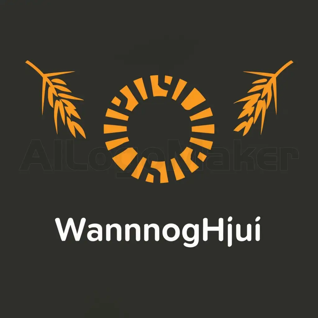 a logo design,with the text "Wannonghui", main symbol:Orange sun, rice,Moderate,be used in Internet industry,clear background