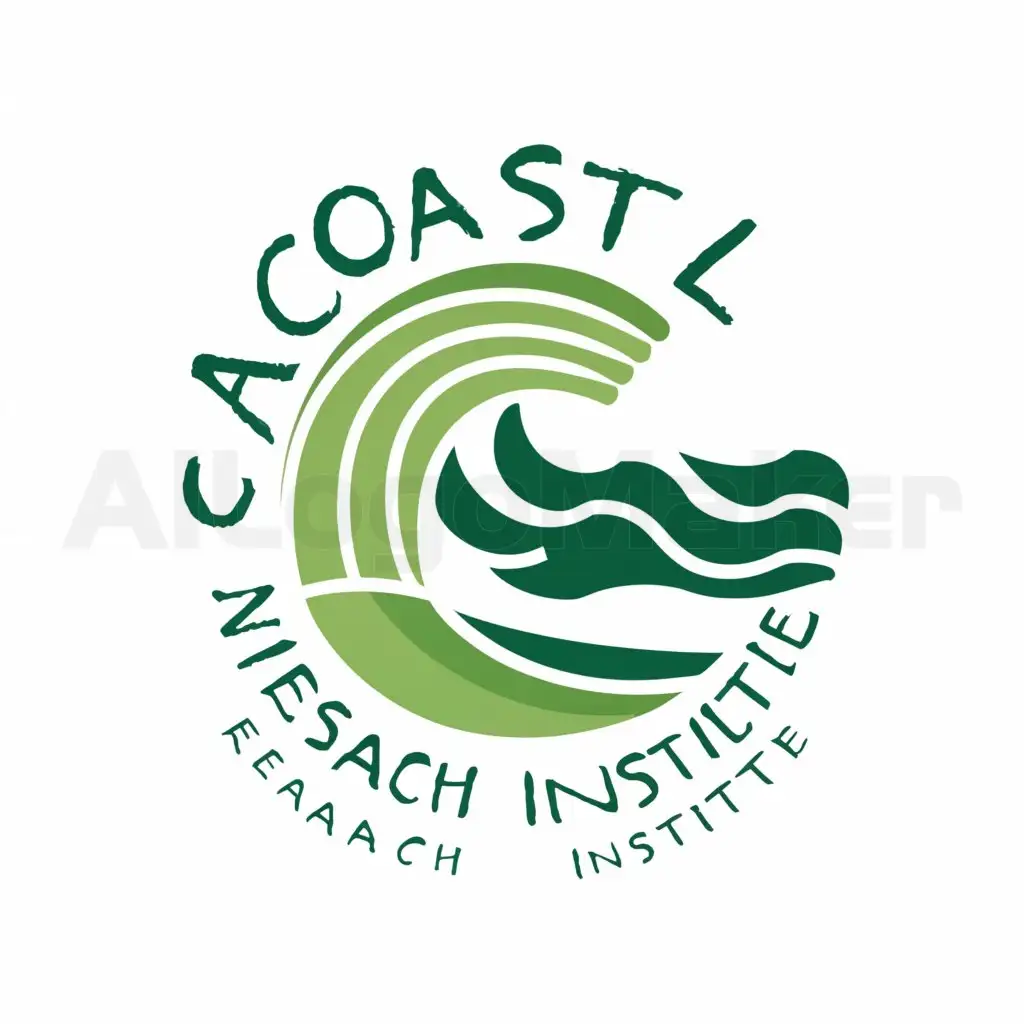 a logo design,with the text "The sea", main symbol:Design a logo for the school's Coastal Zone Research Institute, requiring coastlines, green Spaces and waves,Moderate,be used in Education industry,clear background