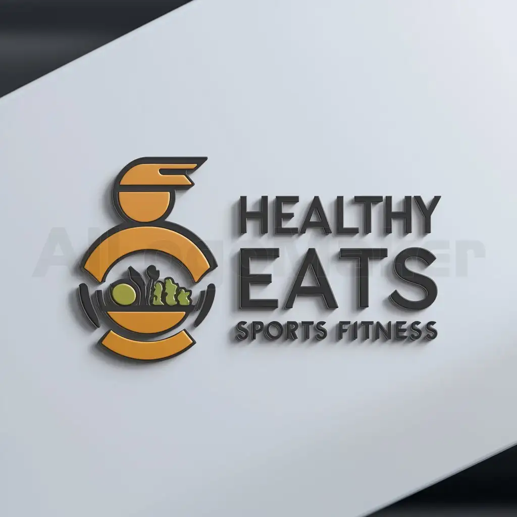 a logo design,with the text "HEALTHY EATS", main symbol:FOOD OE FITNESS,Moderate,be used in Sports Fitness industry,clear background