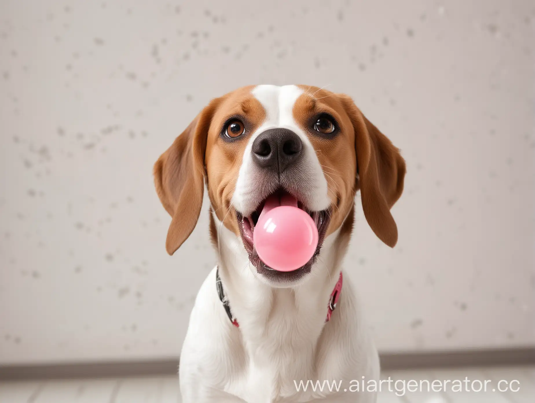 Cheerful-Beagle-Dog-with-Playful-Pink-Bubble-Gum-in-Bright-Room