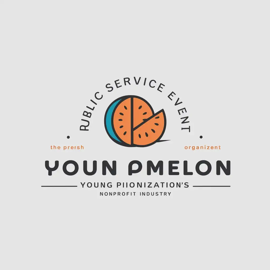 a logo design,with the text "public service event", main symbol:watermelon, Young Pioneer,Minimalistic,be used in Nonprofit industry,clear background