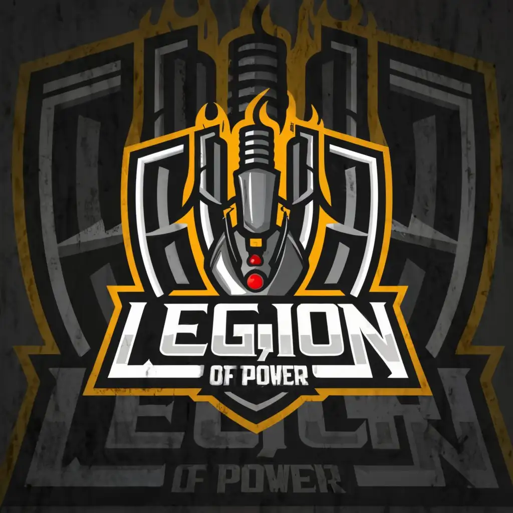 a logo design,with the text "Legion of power", main symbol:Gaming mouse,Moderate,be used in games industry,clear background