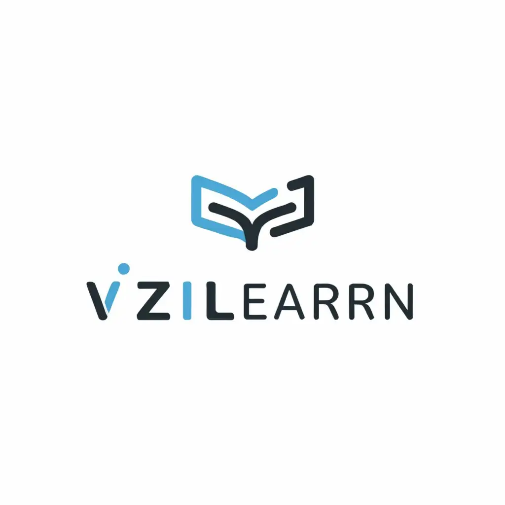 a logo design,with the text "ViziLearn", main symbol:Book, Glasses, Hat, Pen,Moderate,be used in Education industry,clear background
