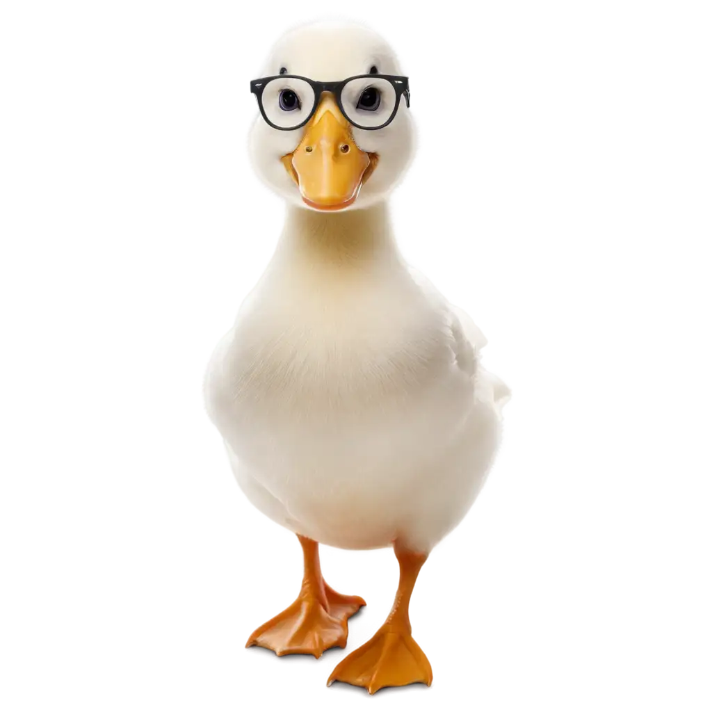Little duck wearing glasses