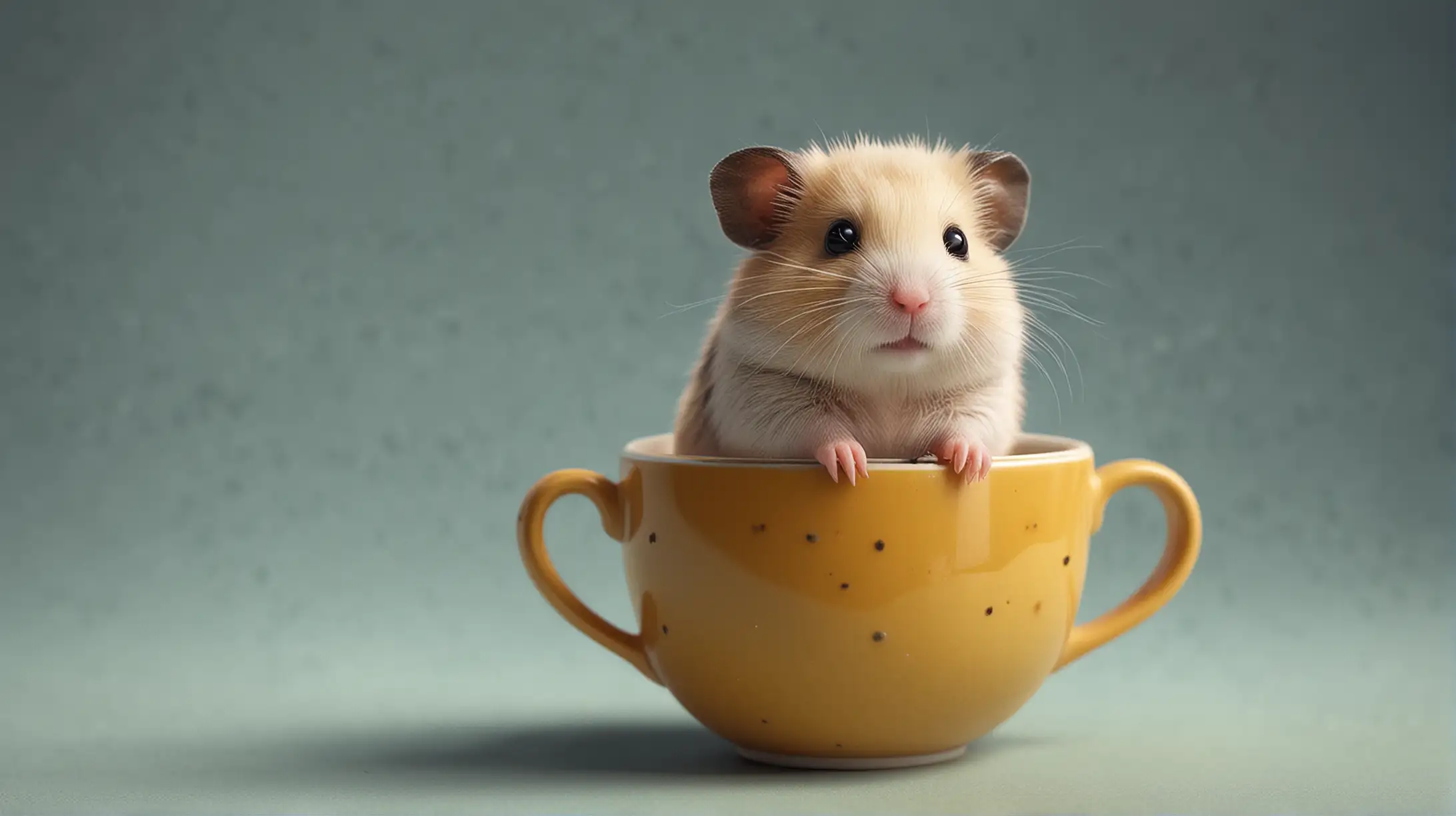 Adorable Tiny Hamster in a Cup Hyper Realistic Animal Portrait