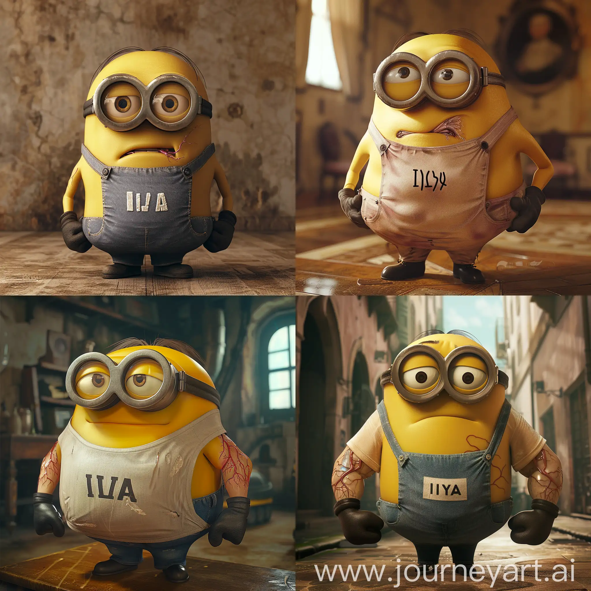 Strong-Minion-Character-ILYA-in-TShirt-from-Despicable-Me