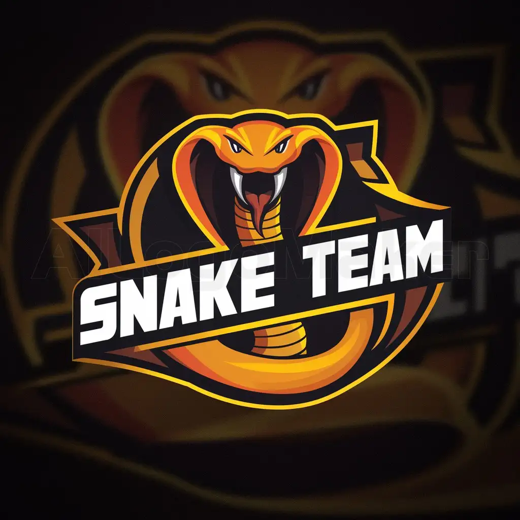 a logo design,with the text "Snake team", main symbol:Feoletovo-oranževaya snake on feoletovo-oranževom background,Moderate,be used in cybersport industry,clear background