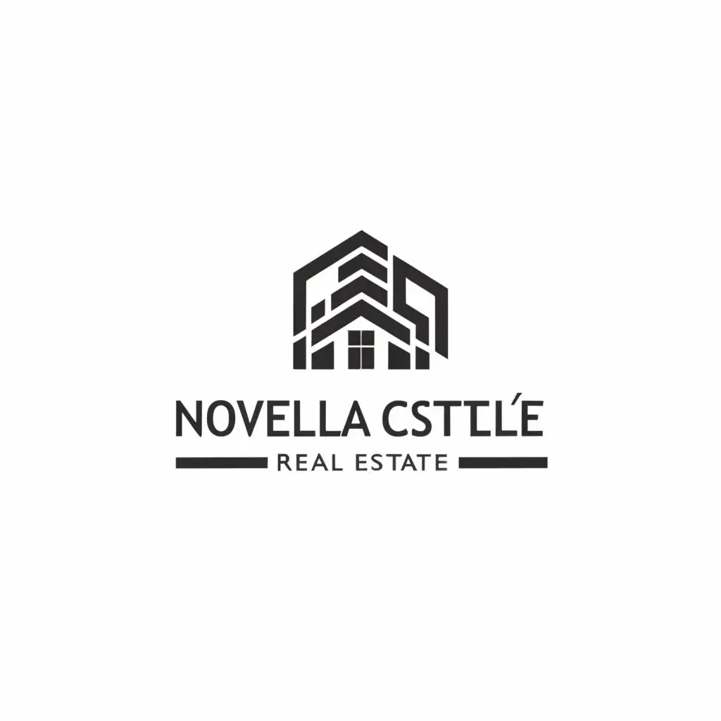 a logo design,with the text "Novela Castles", main symbol:House ,Minimalistic,be used in Real Estate industry,clear background