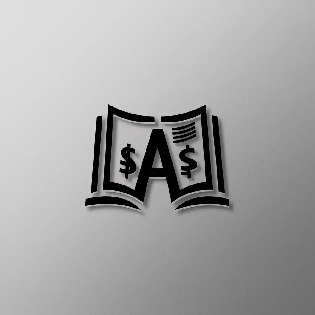 a logo design,with the text "a", main symbol:book,Moderate,be used in Finance industry,clear background