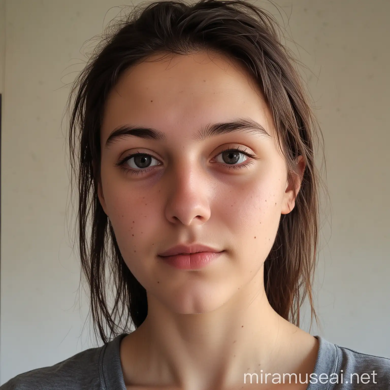 Young Woman from the Neighborhood 22 Years Old Without Makeup