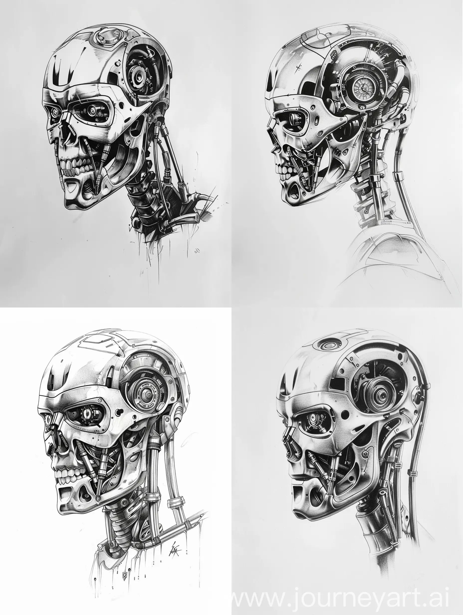 Minimalist-T1000-Terminator-Movie-Tattoo-Sketch-on-White-Background