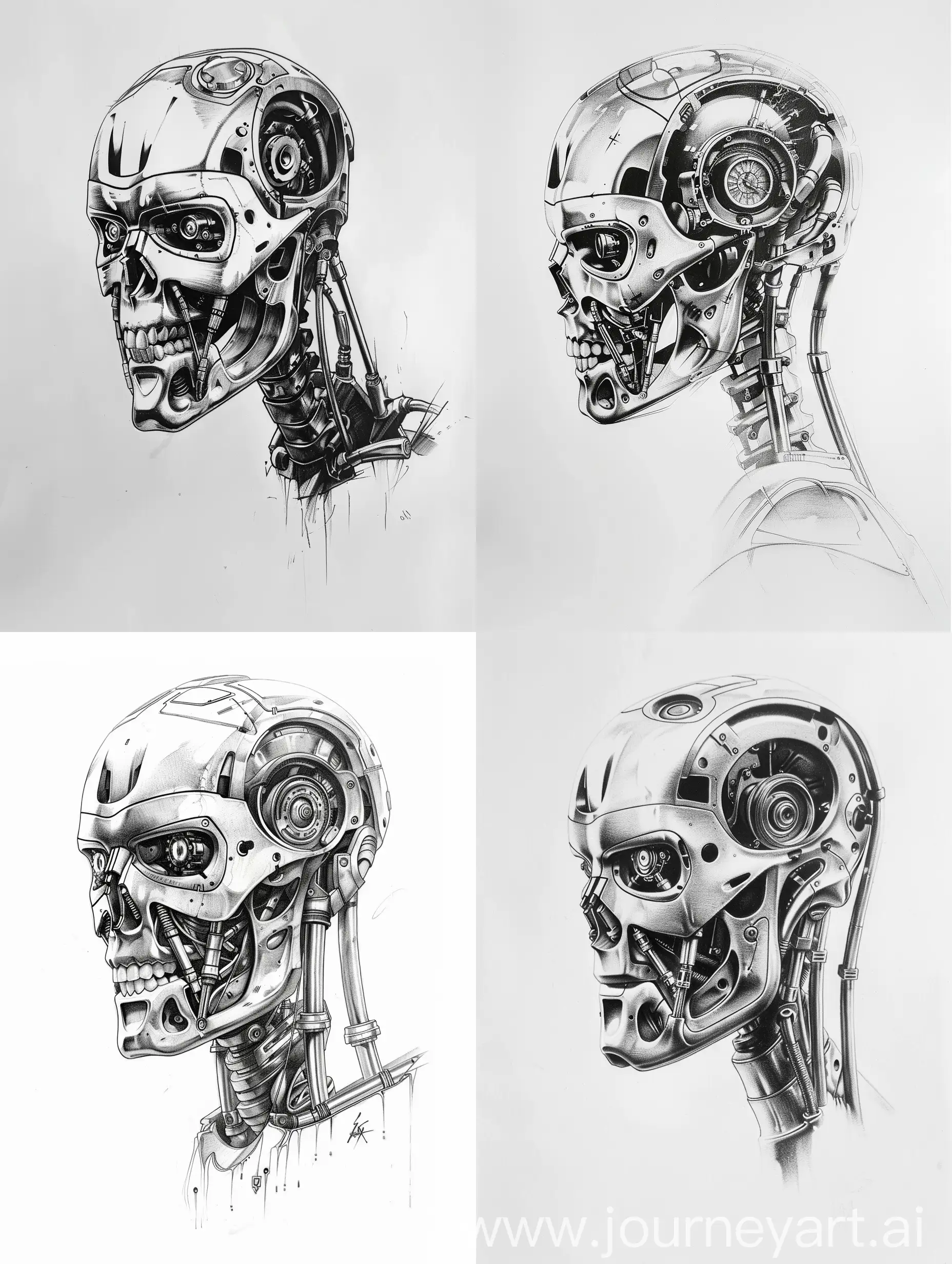 Teminator movie, T-1000, minimalist tattoo design sketch, white background
