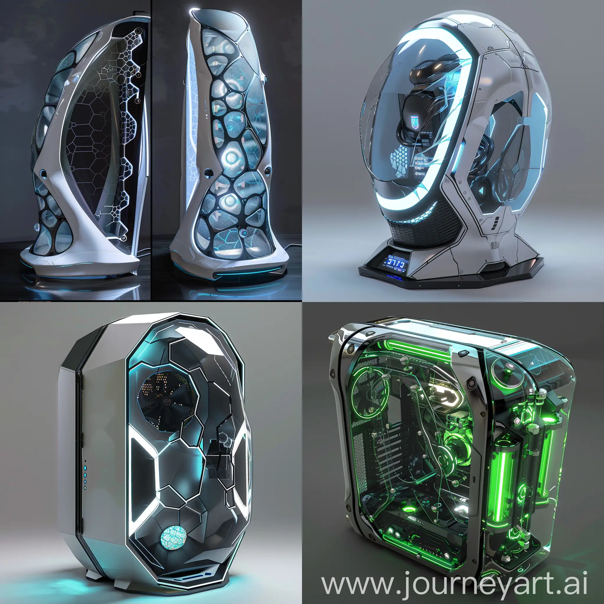 Futuristic-Modular-PC-Case-with-Transparent-Panels-and-Integrated-Liquid-Cooling