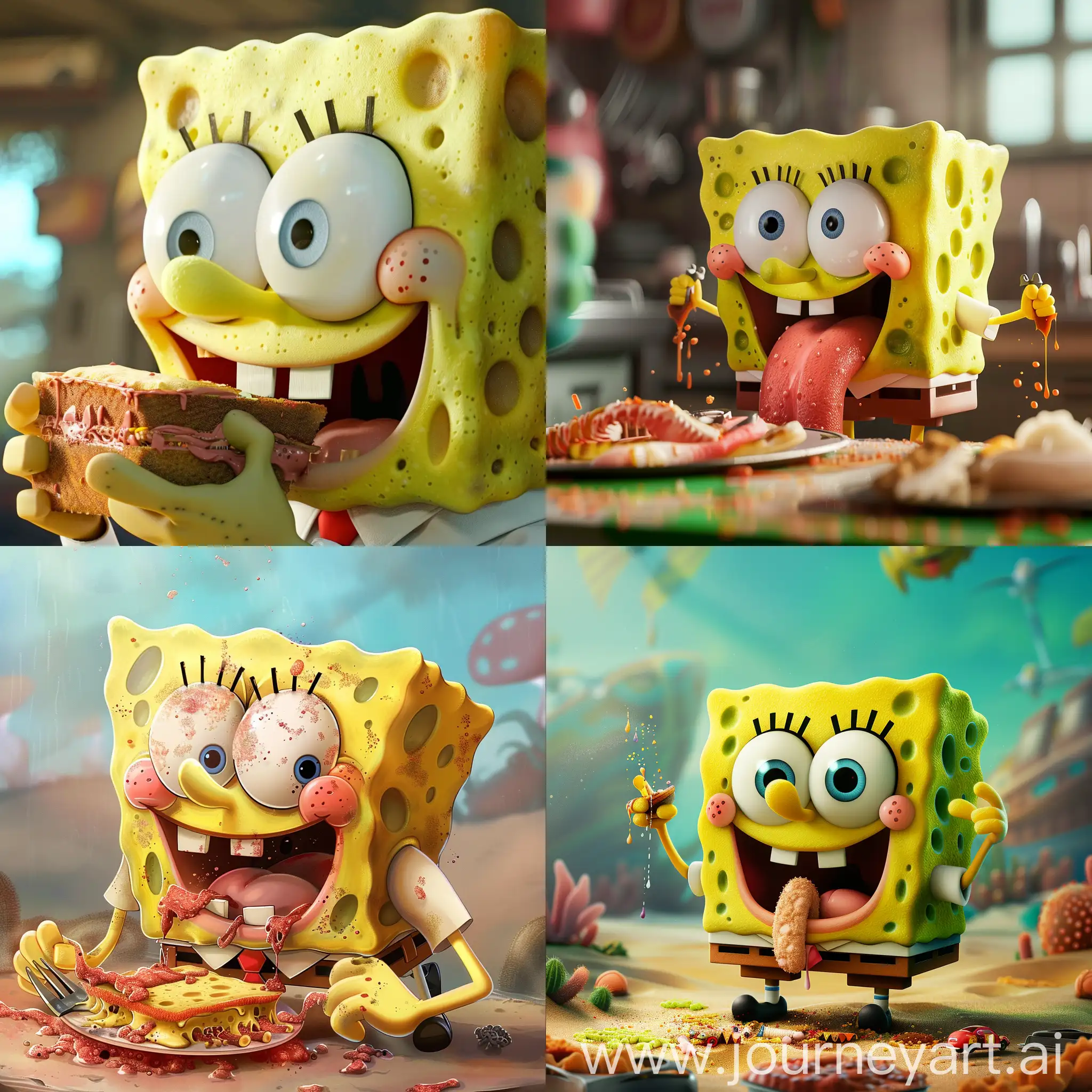 The sound of SpongeBob eating Patrick