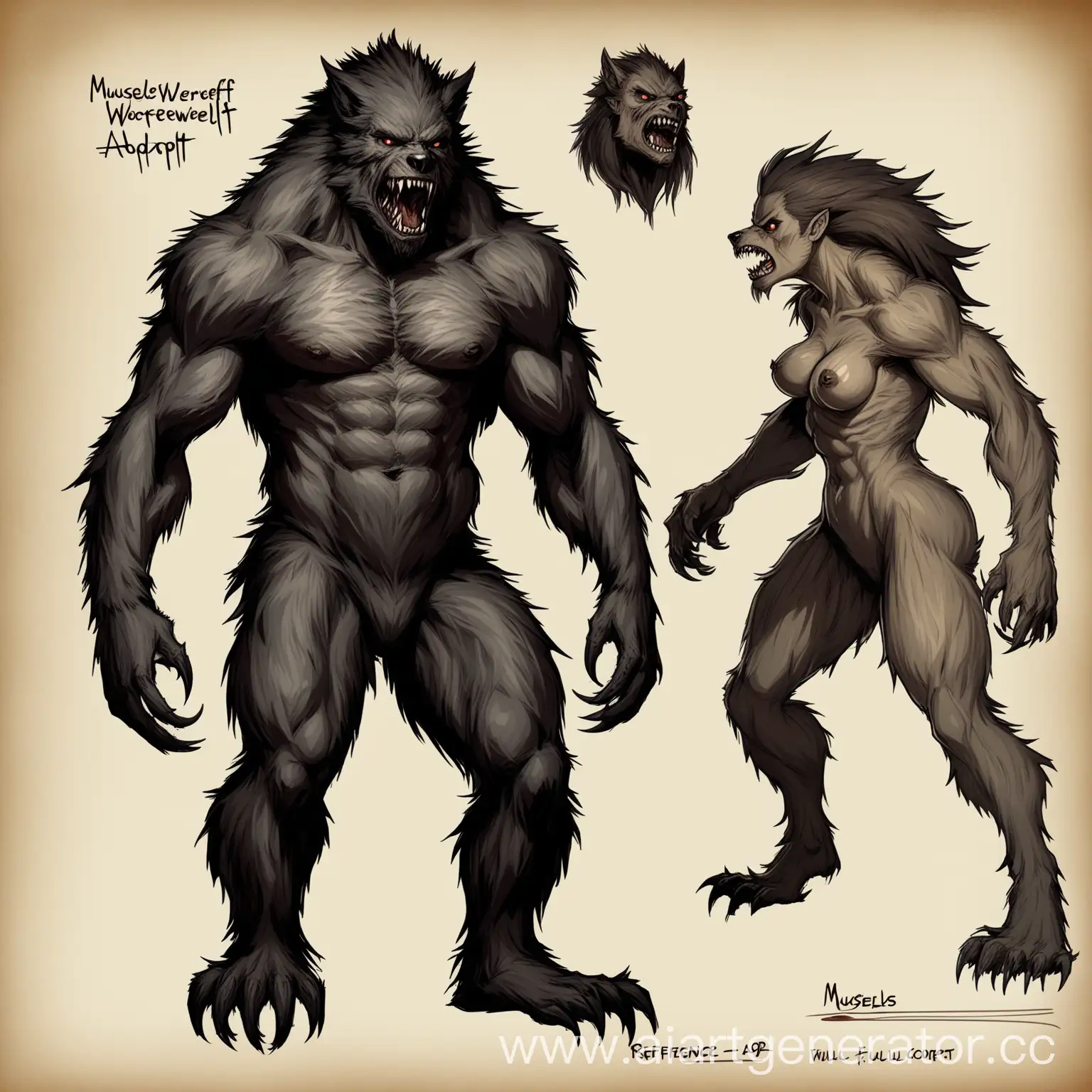 Powerful-Muscular-Werewolf-Woman-Concept-Art-for-Adoption