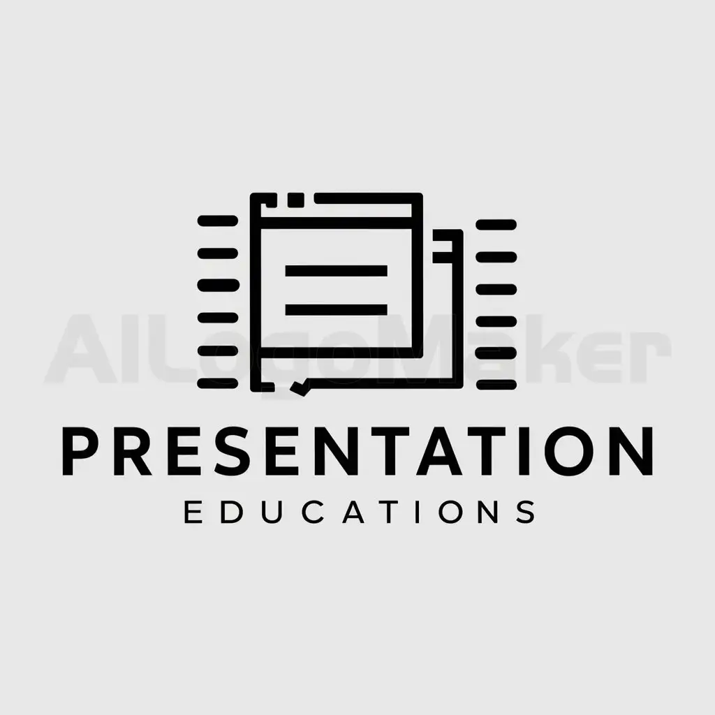 a logo design,with the text "Presentation", main symbol:Slide presentation,Moderate,be used in Education industry,clear background