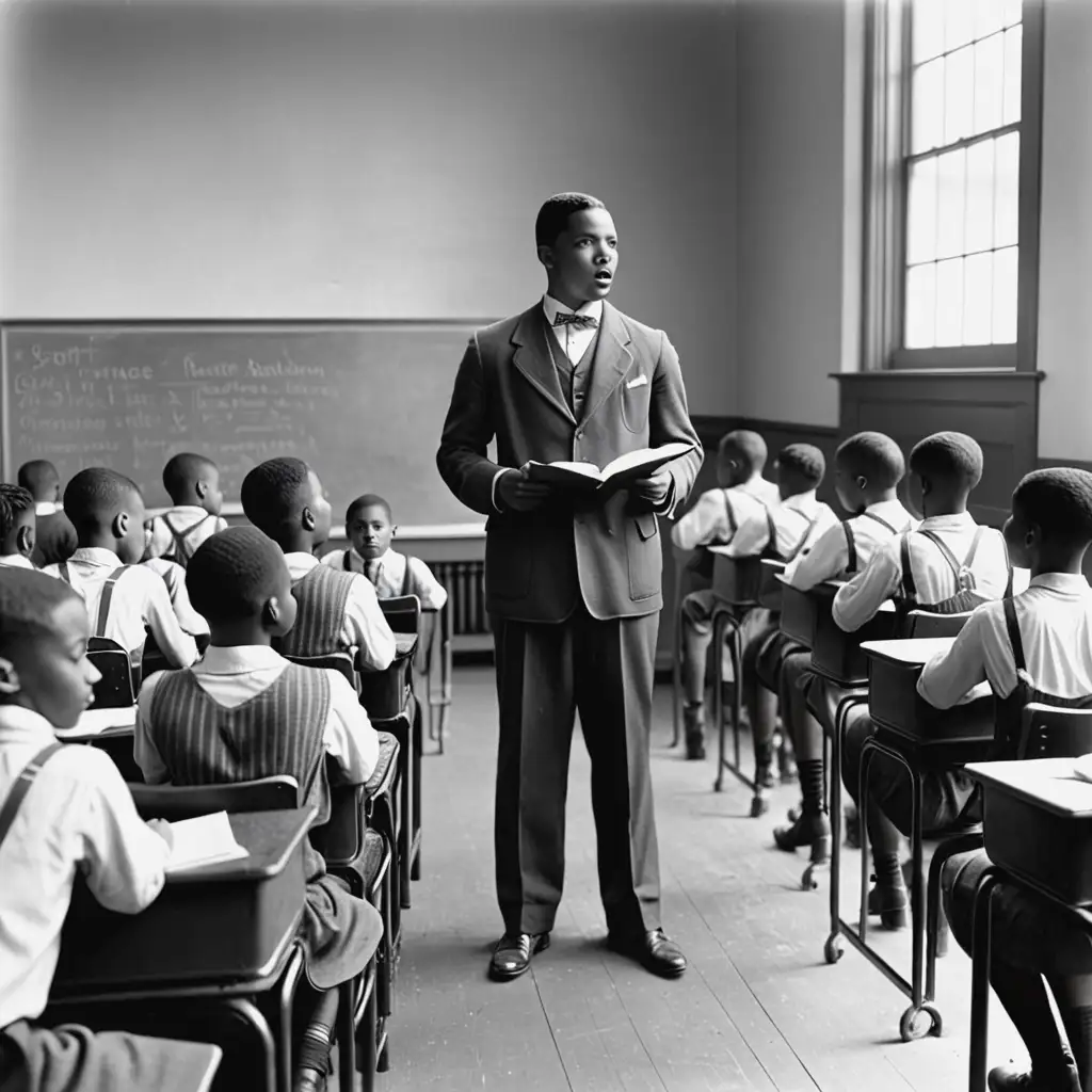 1929 African American Students Addressing Classroom with Diverse Audience