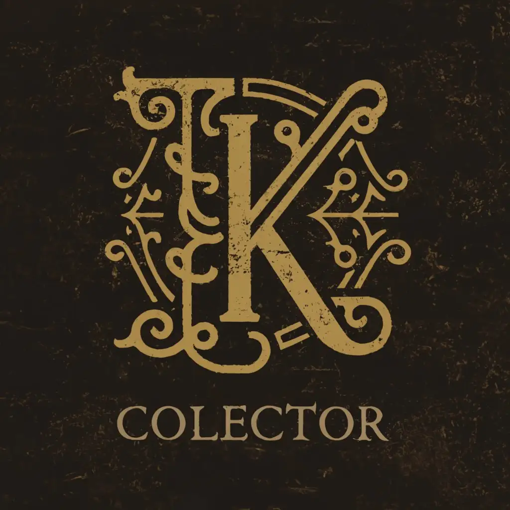 a logo design,with the text "collector", main symbol:The golden letter K,Moderate,clear background