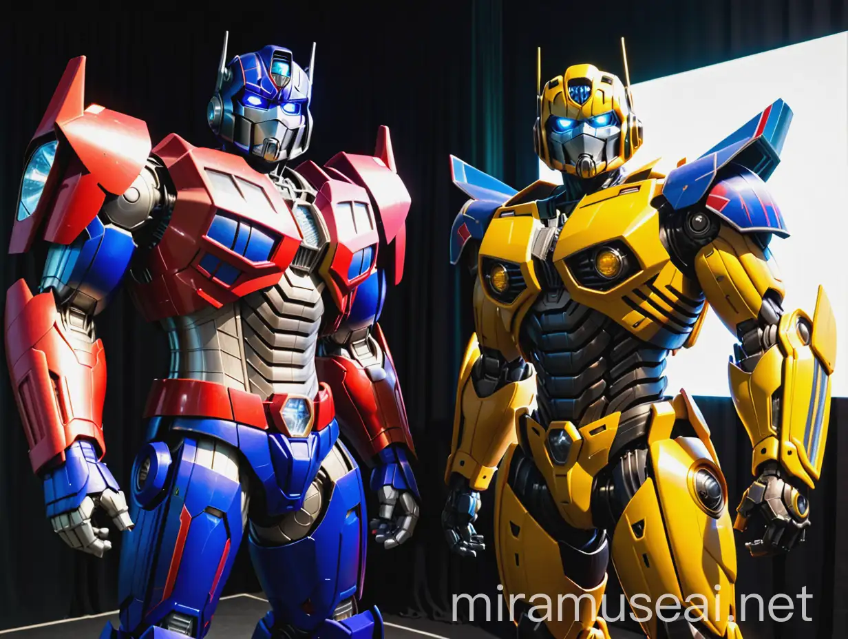Transformers Optimus Prime and Bumblebee in Epic Battle