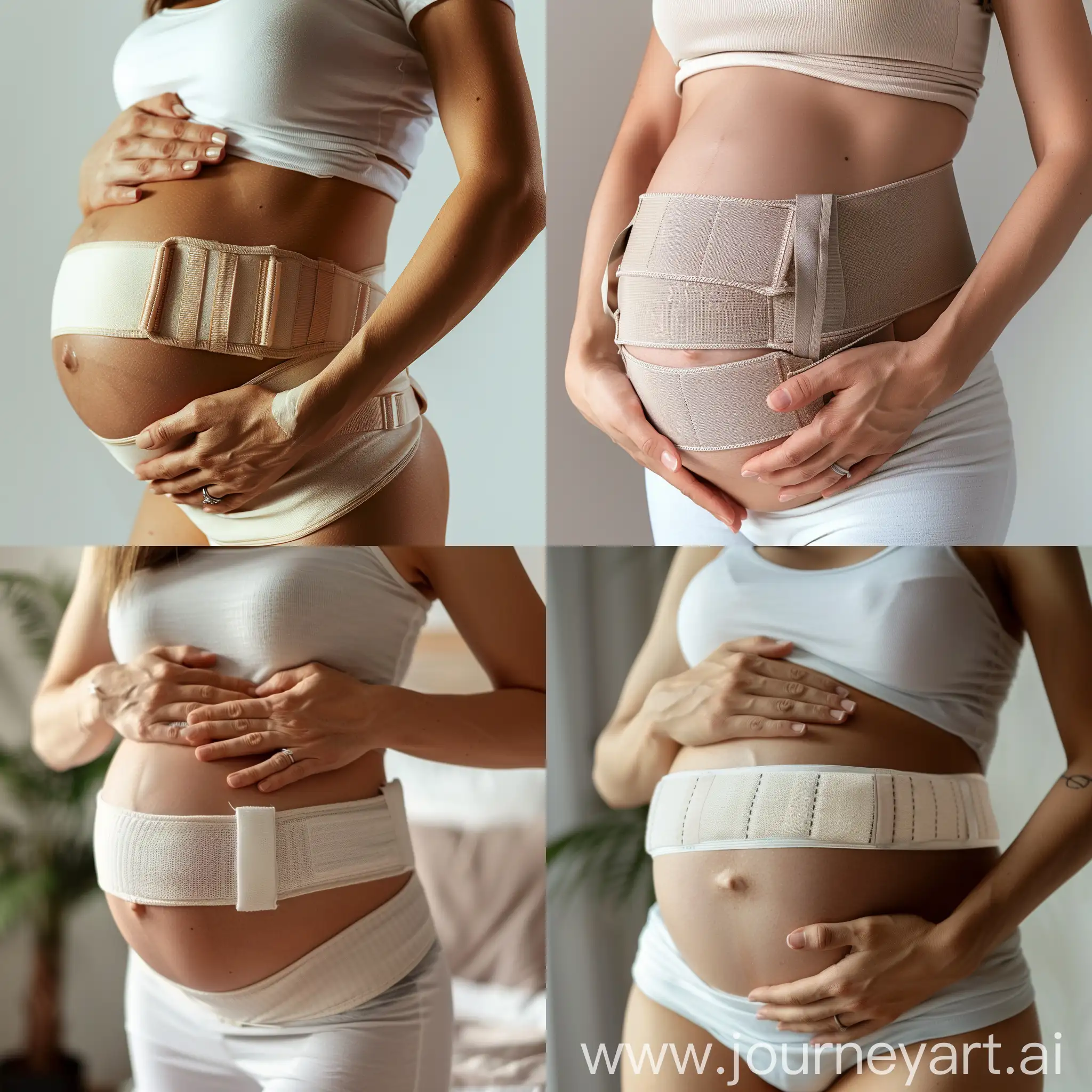 живот беременной женщины в ортопедическом поддерживающем бандаже