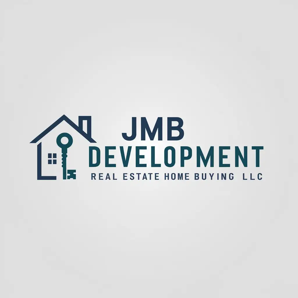 a logo design,with the text "JMB Development LLC", main symbol: "Logo for my real estate home buying business called 'JMB Development LLC'. The business name is: JMB Development LLC. This logo will be an integral part of my brand's identity, conveying utmost professionalism. The logo design should:

- Use a color scheme that could incorporate blue, green, or black, but I am open to other color recommendations that might better suit the professional theme.
- Stand out and be easily recognizable.
- Reflect professionalism and trustworthiness as core attributes.
JMB Development LLC's logo design requirements:

- Color scheme suggestion includes blue, green, or black, but open to other professional colors.
- The design should be unique and memorable.
- Convey a sense of professionalism and trust.",Moderate,be used in Real Estate industry,clear background