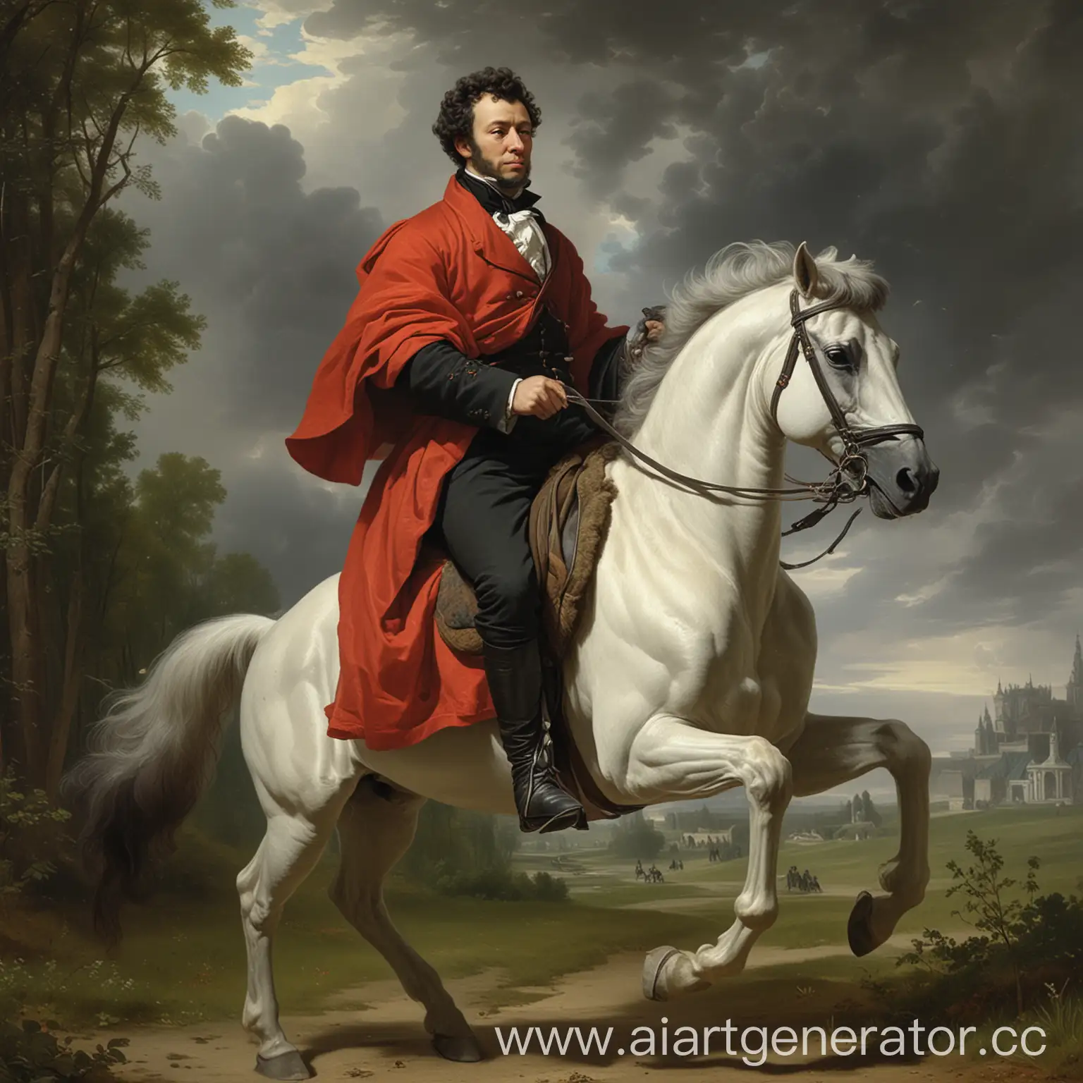 Alexander-Sergeyevich-Pushkin-Riding-a-Majestic-Horse