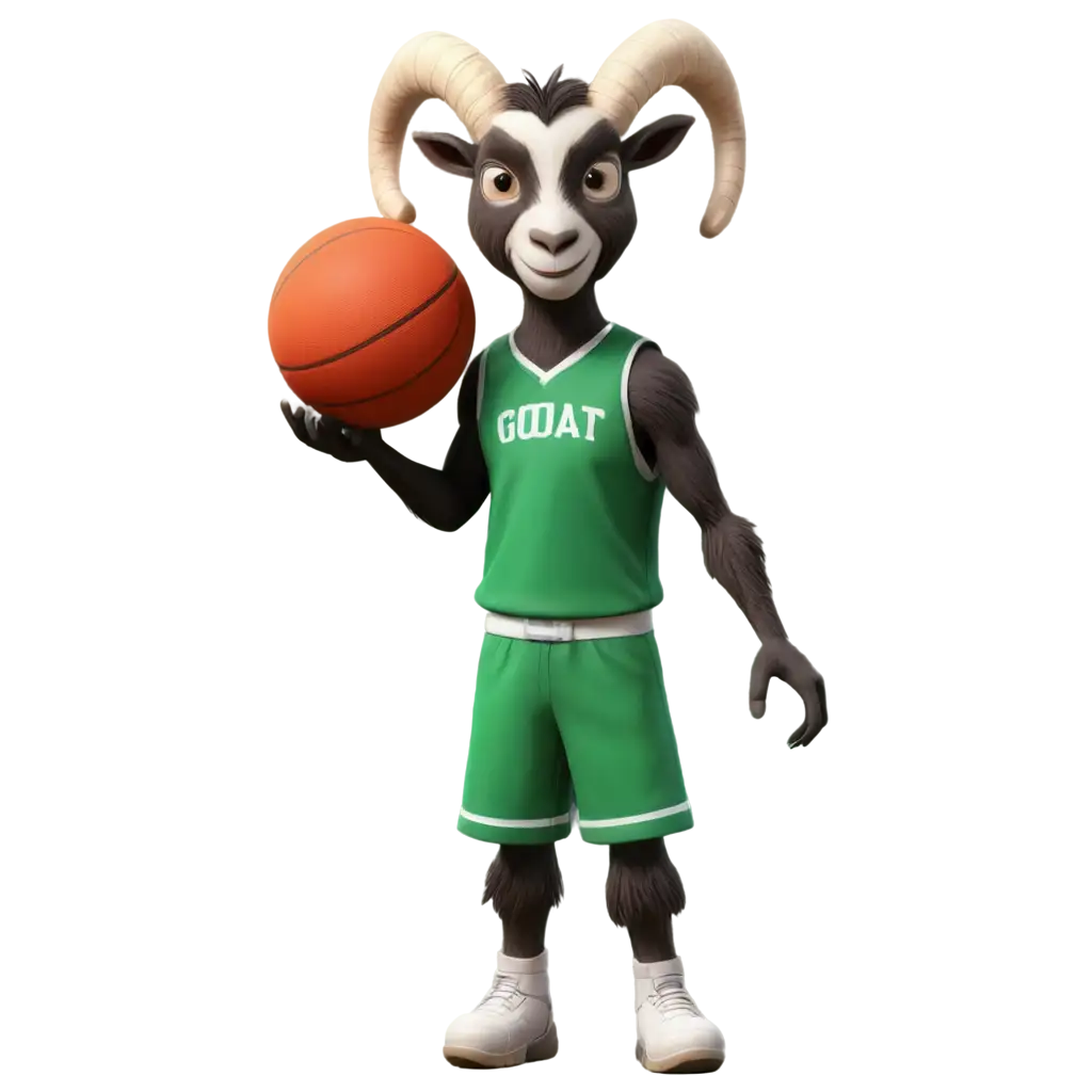 cabra animada con uniforme de basket