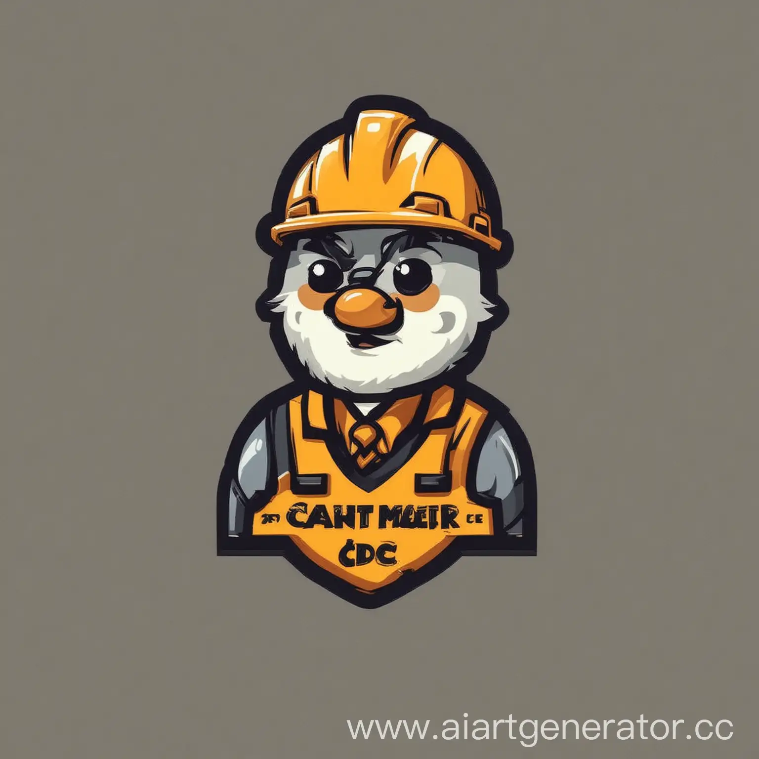 flat logo for construction company  mascot