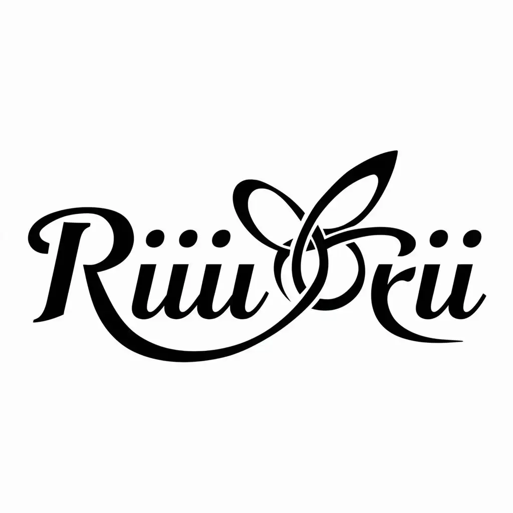 a logo design,with the text "riiiiirii", main symbol:butterfly knot,Moderate,be used in Entertainment industry,clear background