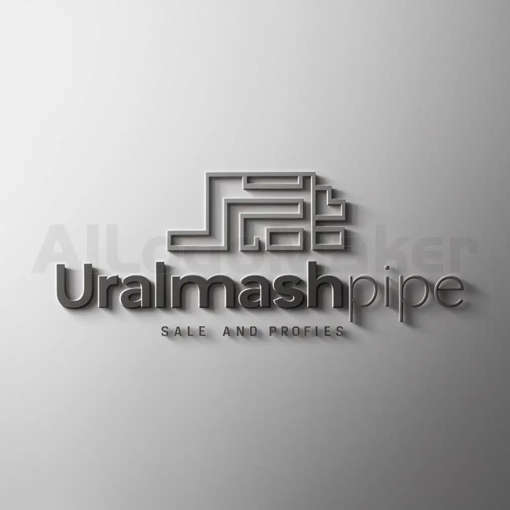 a logo design,with the text "Uralmashpipe", main symbol:Pipes, metal profile, sale of pipes,Minimalistic,be used in Construction industry,clear background