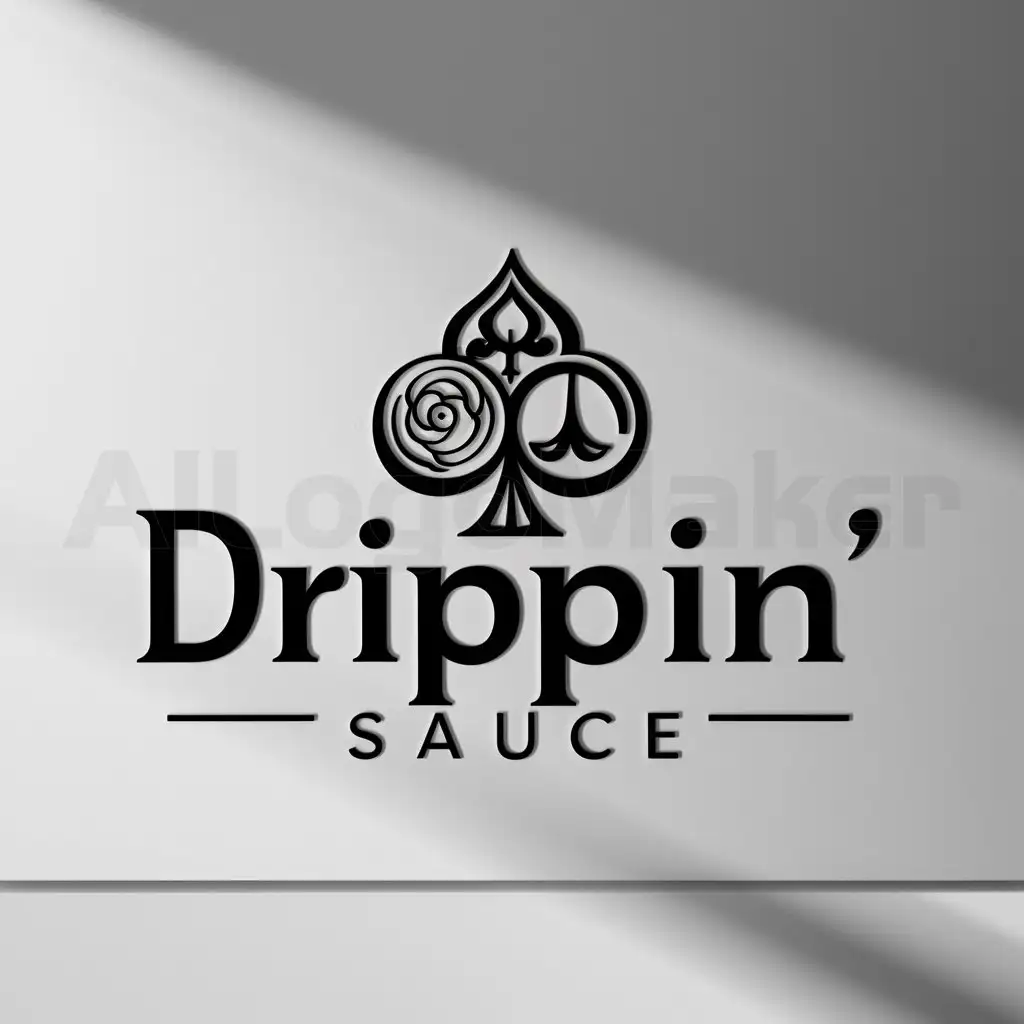 a logo design,with the text "Drippin’ Sauce", main symbol:Roses spade libra,Moderate,clear background