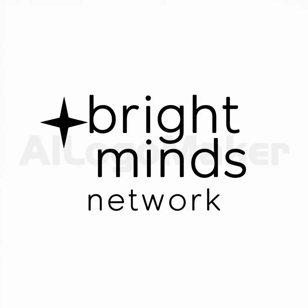 a logo design,with the text "Bright minds network", main symbol:star,Minimalistic,be used in Nonprofit industry,clear background