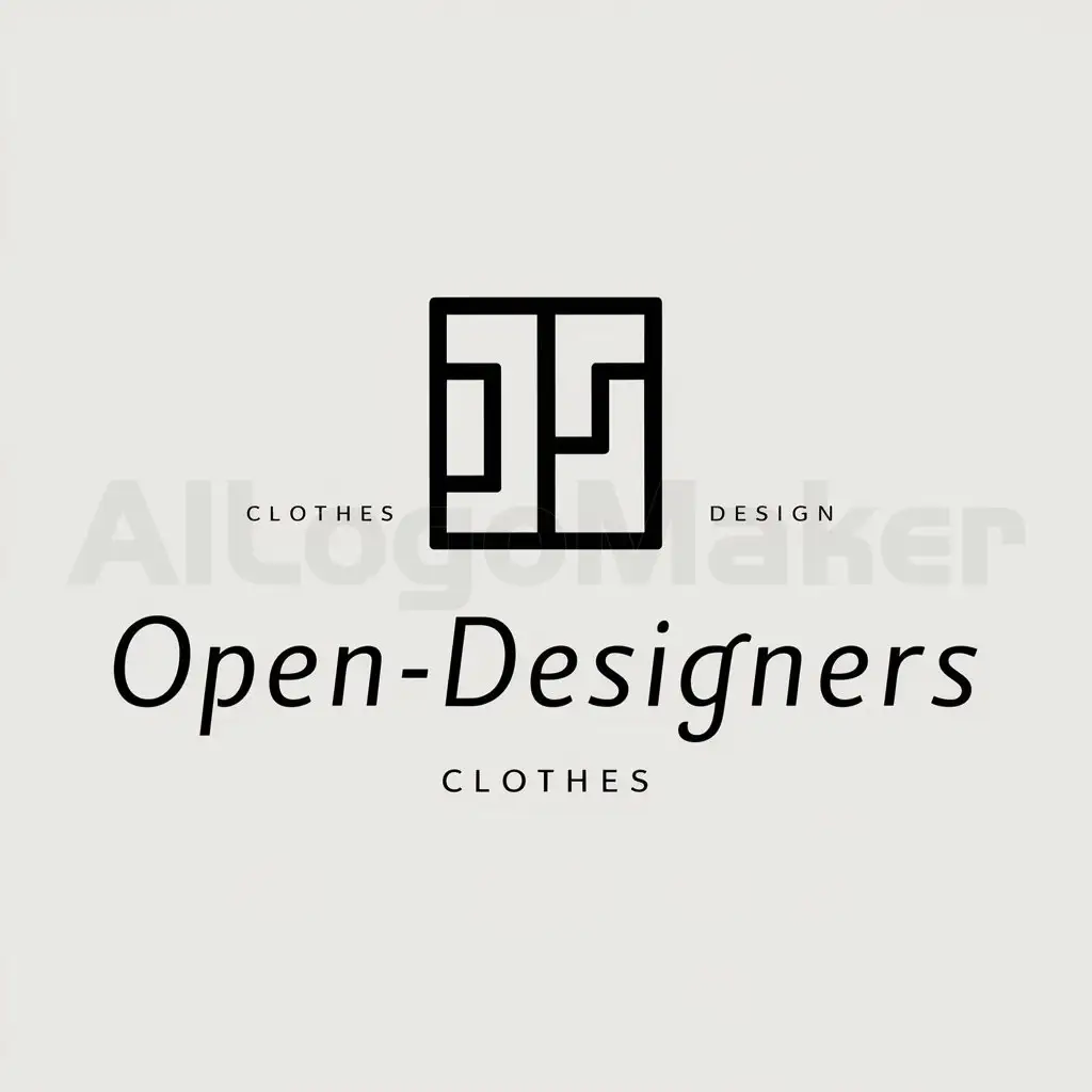 a logo design,with the text "clothes", main symbol:OPEN-DESIGNERS,Moderate,be used in apparel industry,clear background