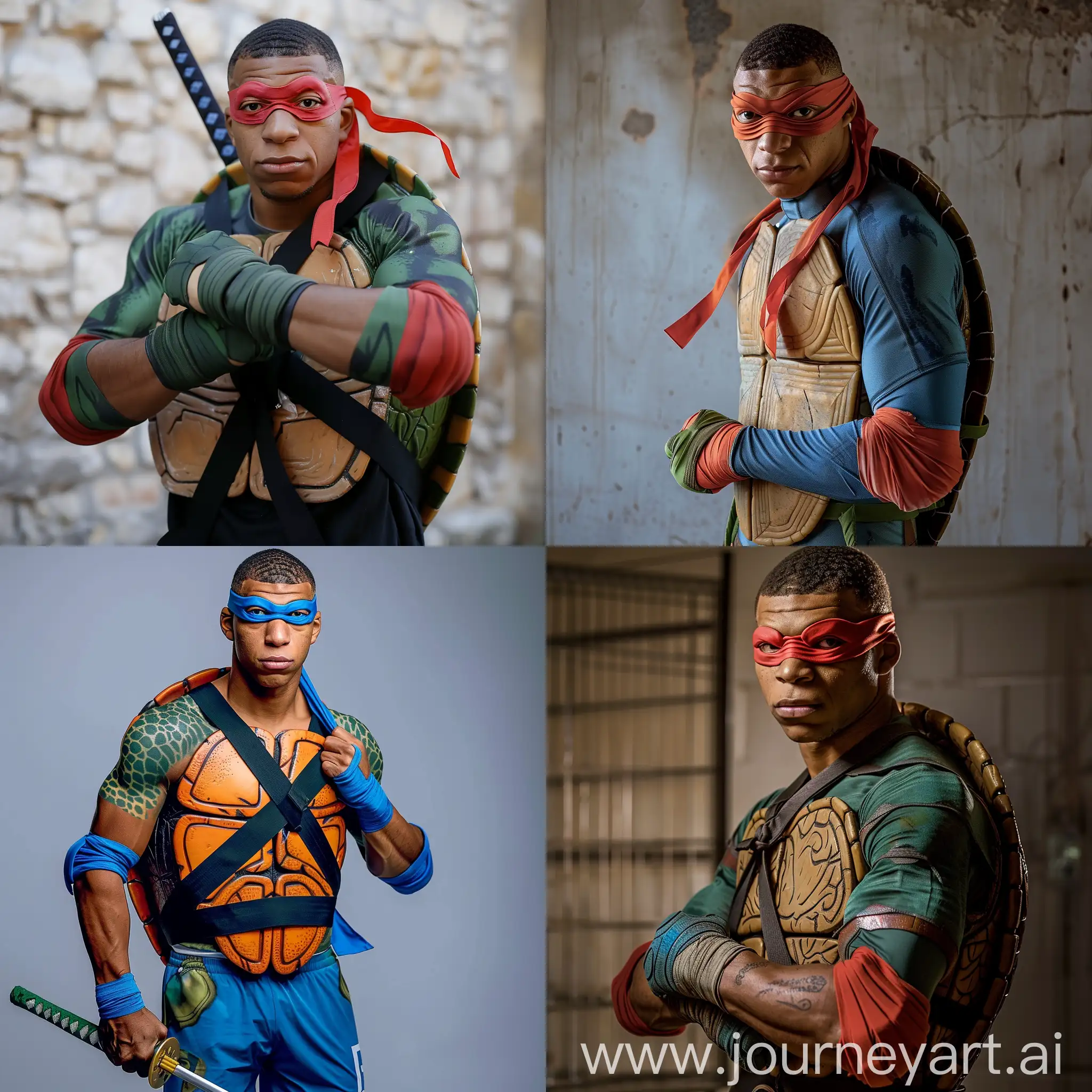 Kylian Mbappé as Ninja Turtle