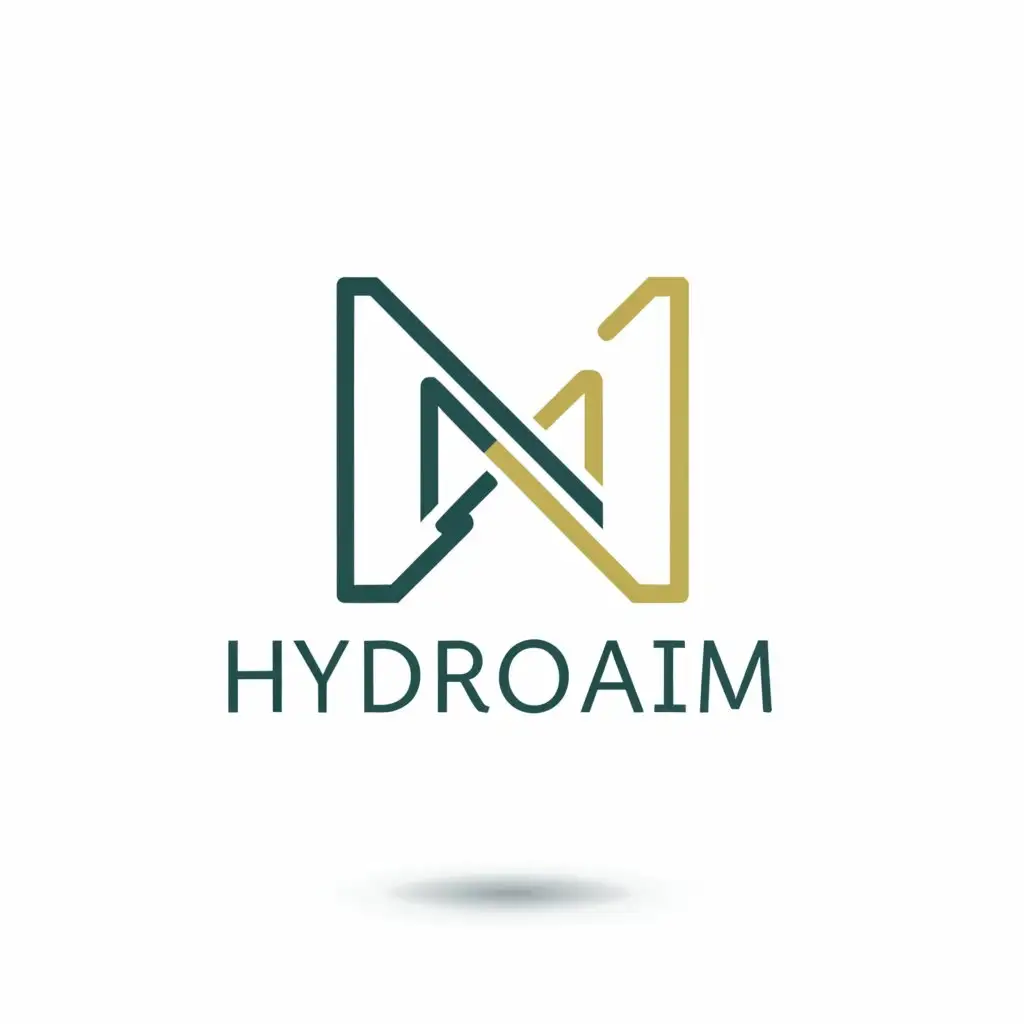 a logo design,with the text "Hydroaim", main symbol:Ha,Minimalistic,clear background