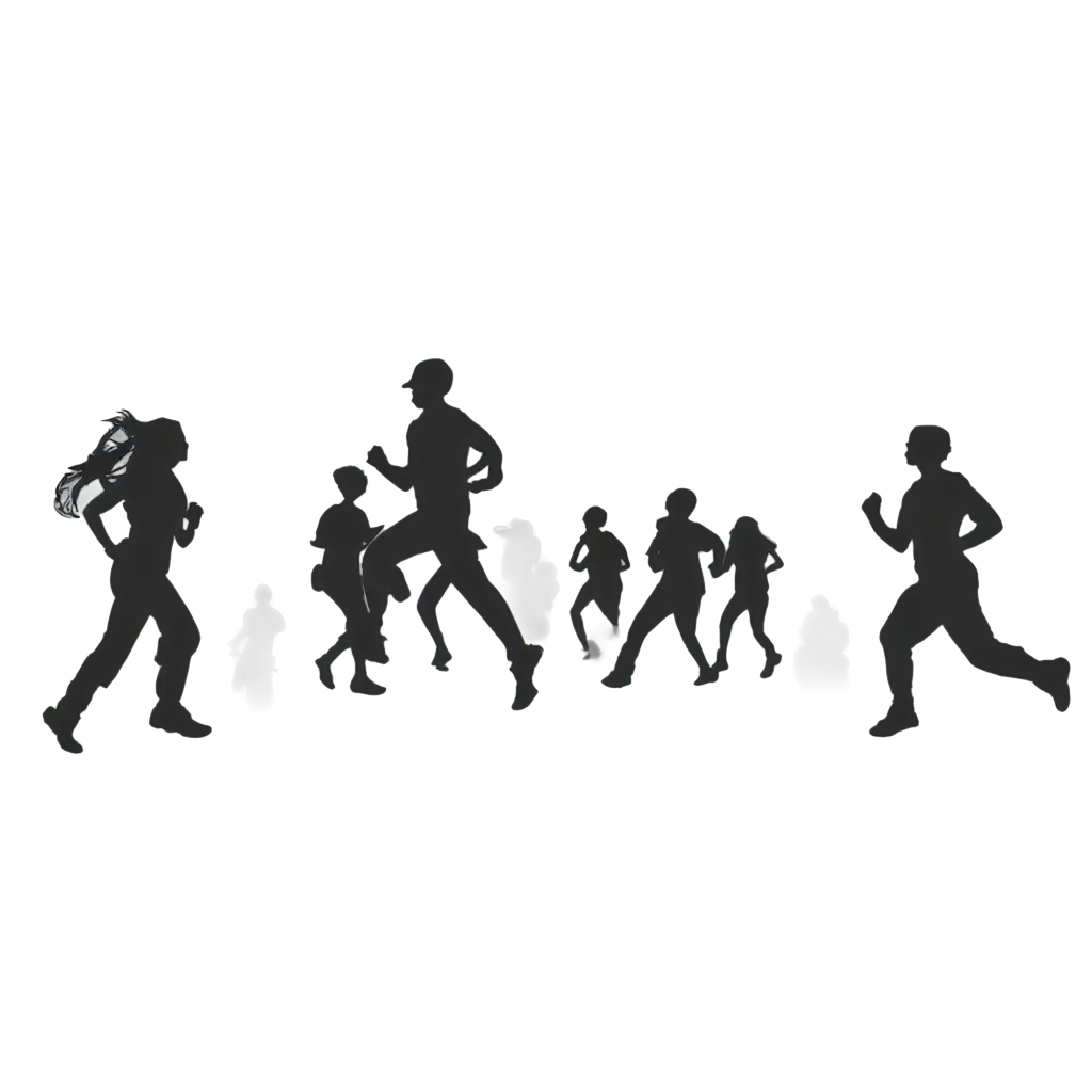 HighQuality-PNG-Silhouette-Joyful-People-Participating-in-a-Fun-Run