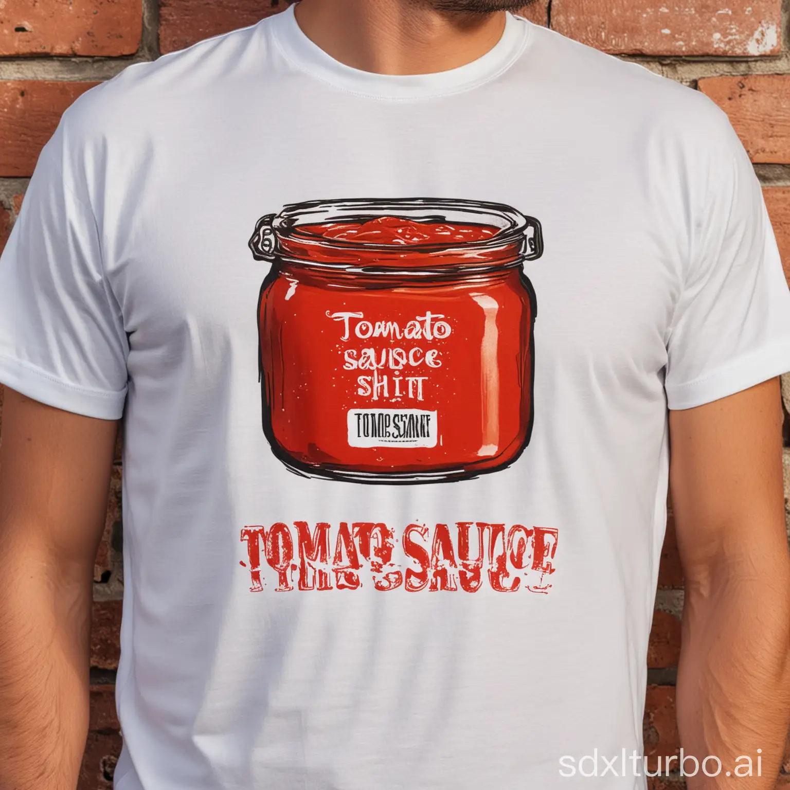 Tomato sauce on the shirt