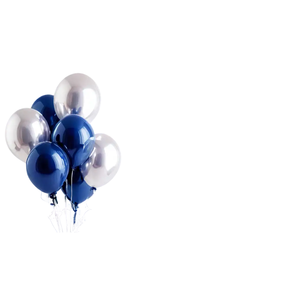 Exquisite-Navy-Blue-and-Silver-Balloon-Bouquet-PNG-Image-Enhance-Your-Designs-with-Stunning-Clarity