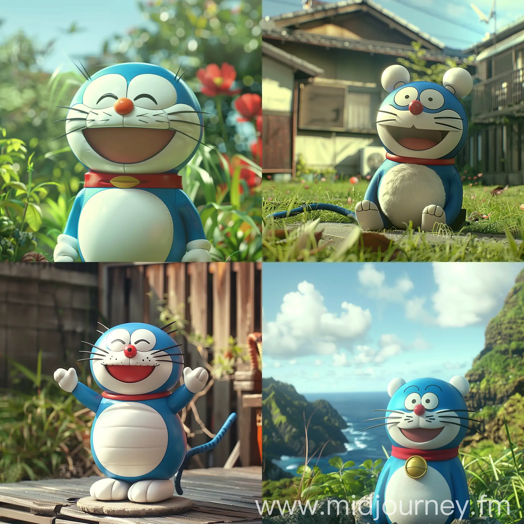 Doraemon AI Art Playful Robot Cat in a Futuristic World | JourneyArt