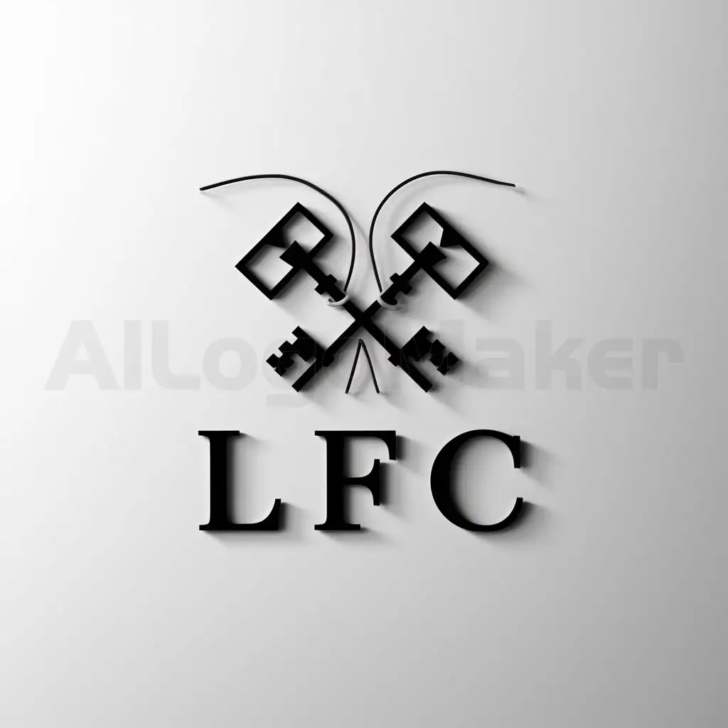 a logo design,with the text "LFC", main symbol:2 saint peter's key placed like an x with a string tying them both,Moderate,be used in Finance industry,clear background