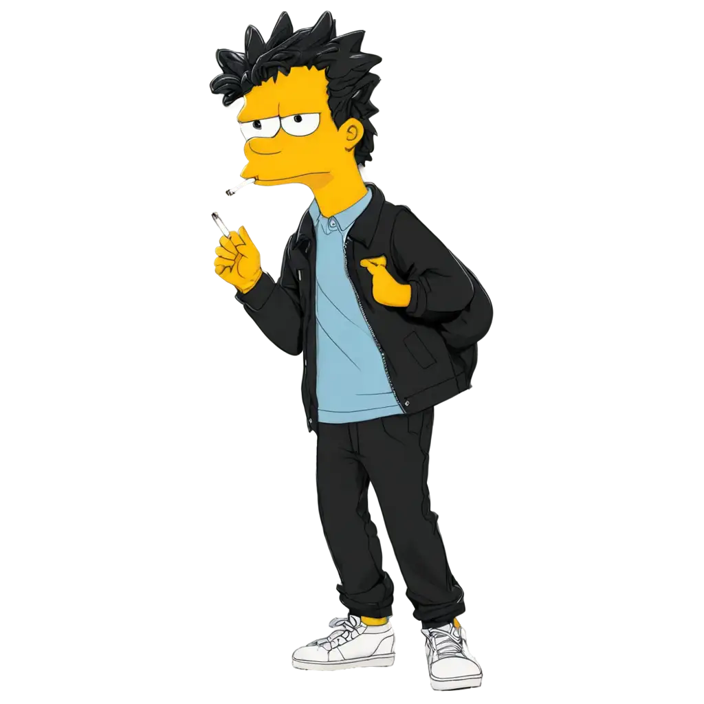 Evil-Bart-Simpson-PNG-Modern-Depiction-with-Black-Hair-and-Cigarette