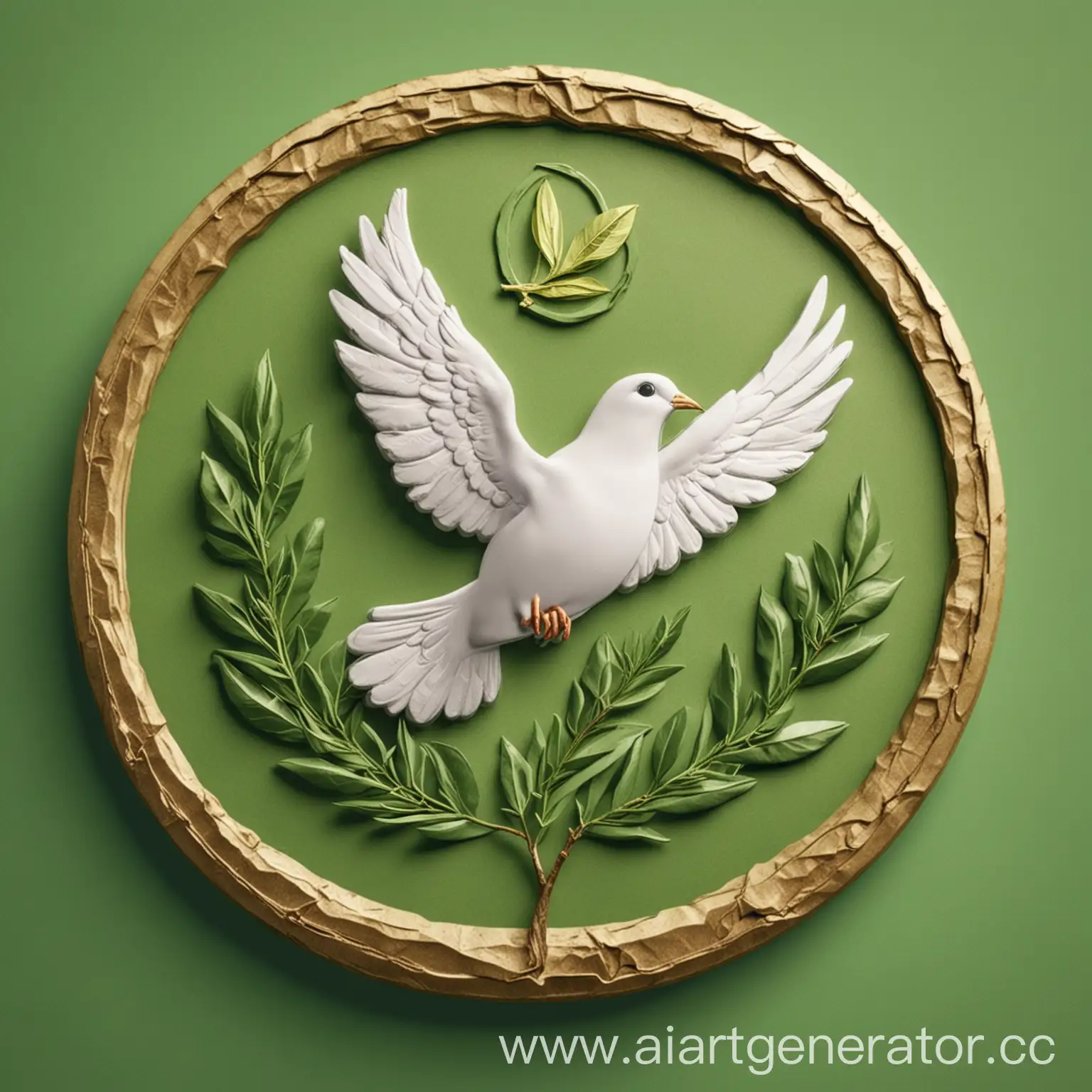 Cryptocurrency-Logo-with-Dove-Holding-Olive-Branch-for-Peace-Charity