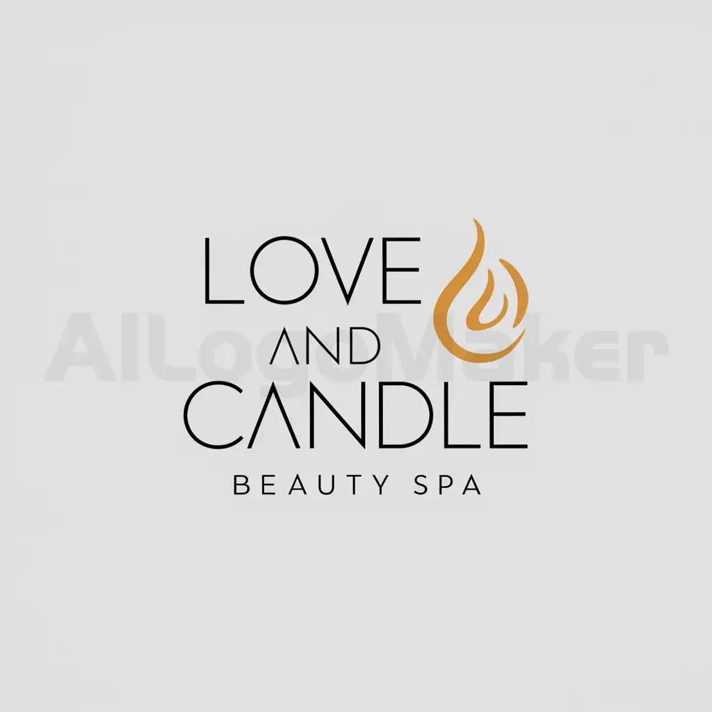LOGO-Design-for-Love-and-Candle-Elegant-Candle-Symbol-for-Beauty-Spa-Industry