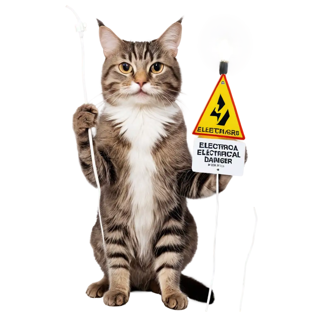 Electrical-Danger-Sign-Cat-PNG-A-Unique-Image-for-Online-Safety-Awareness