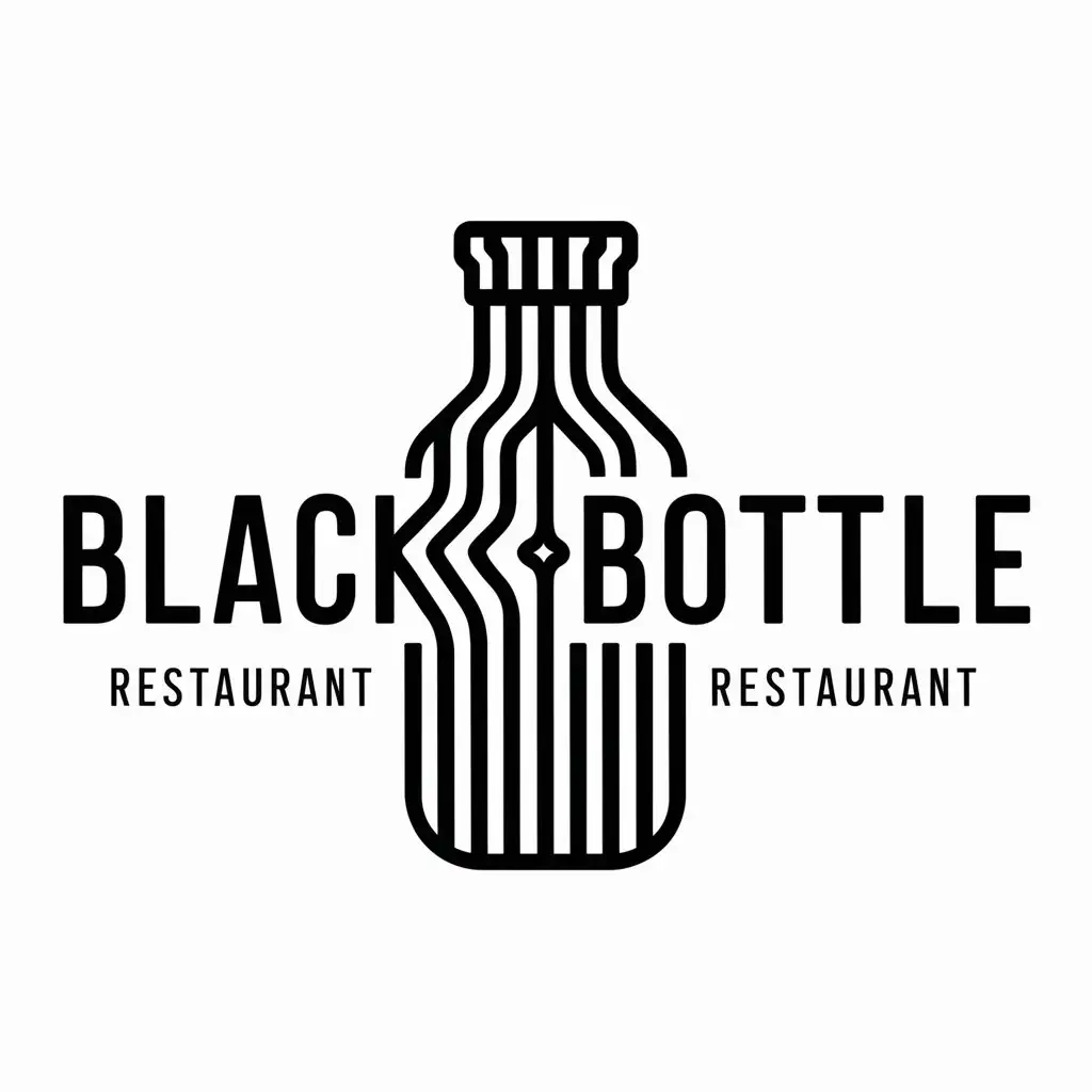 a logo design,with the text "BLACKBOTTLE", main symbol:written inside cold brew bottle,complex,be used in Restaurant industry,clear background