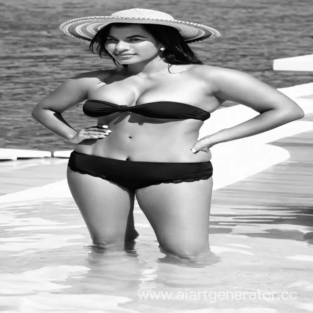 Woman-in-Bikini-Enjoying-Tropical-Beach-Relaxation