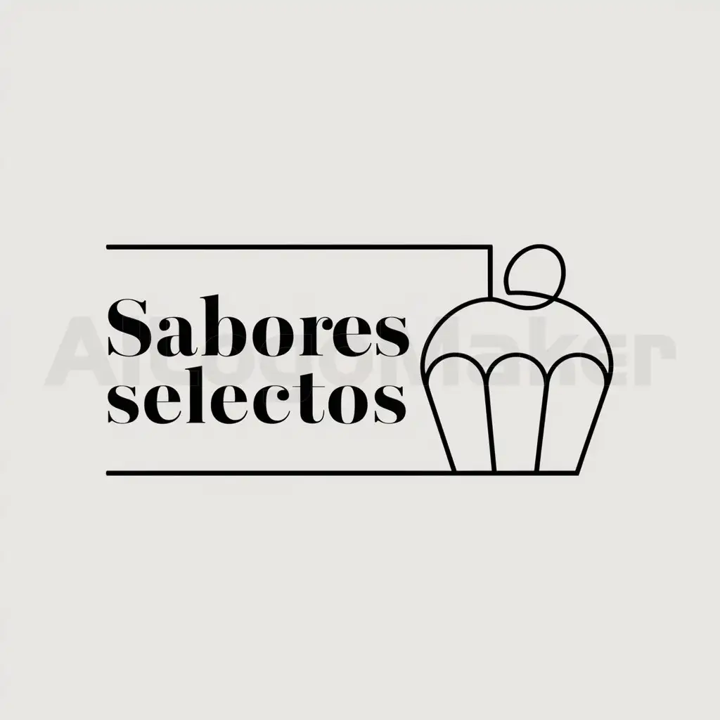 a logo design,with the text "Sabores Selectos", main symbol:Un postre,Minimalistic,be used in Others industry,clear background