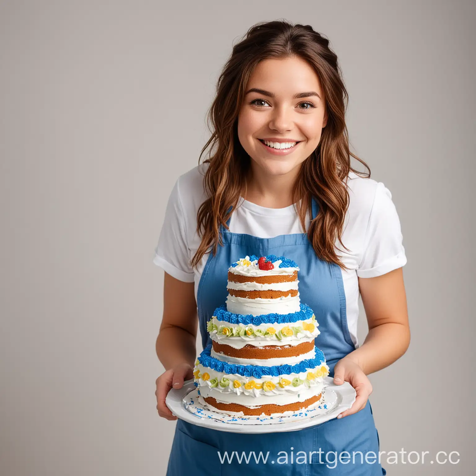 Smiling-Girl-with-Disneystyle-Cake-on-Plate